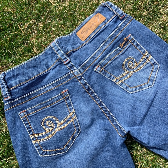 SEVEN 7 Blue Denim Low-Rise Skinny Jeans - Picture 3 of 4